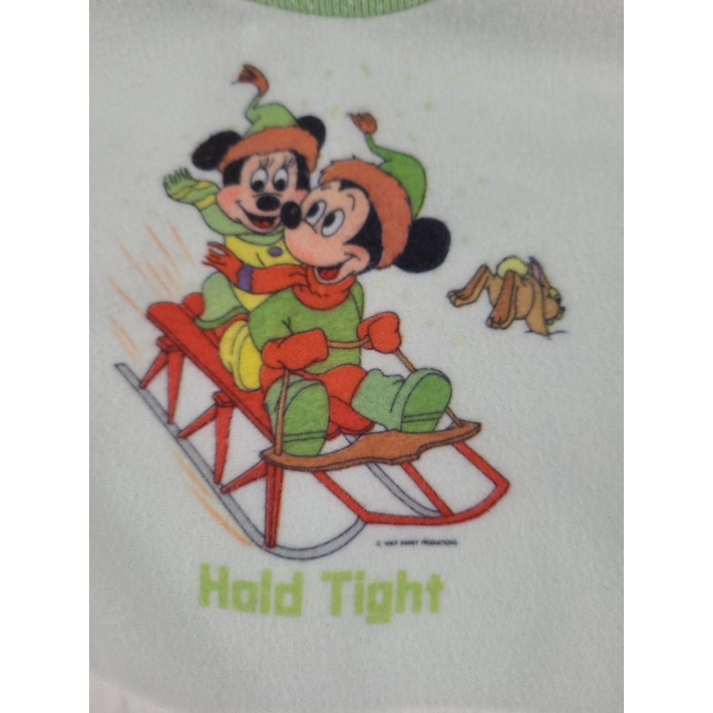 Vintage DISNEY Baby Mickey Mouse‎ Pajama 18 MONTH Christmas SET Pants Shirt 1981 - Picture 3 of 10